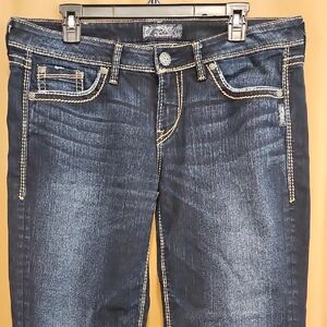 Silver Jeans Dark Blue Jeans with Contrast Stitching